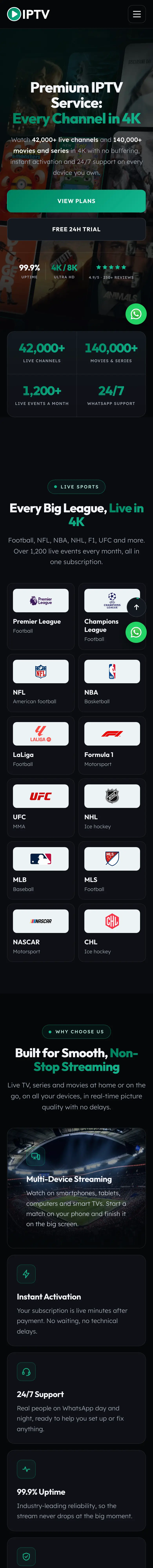 Modello IPTV Emerald su smartphone